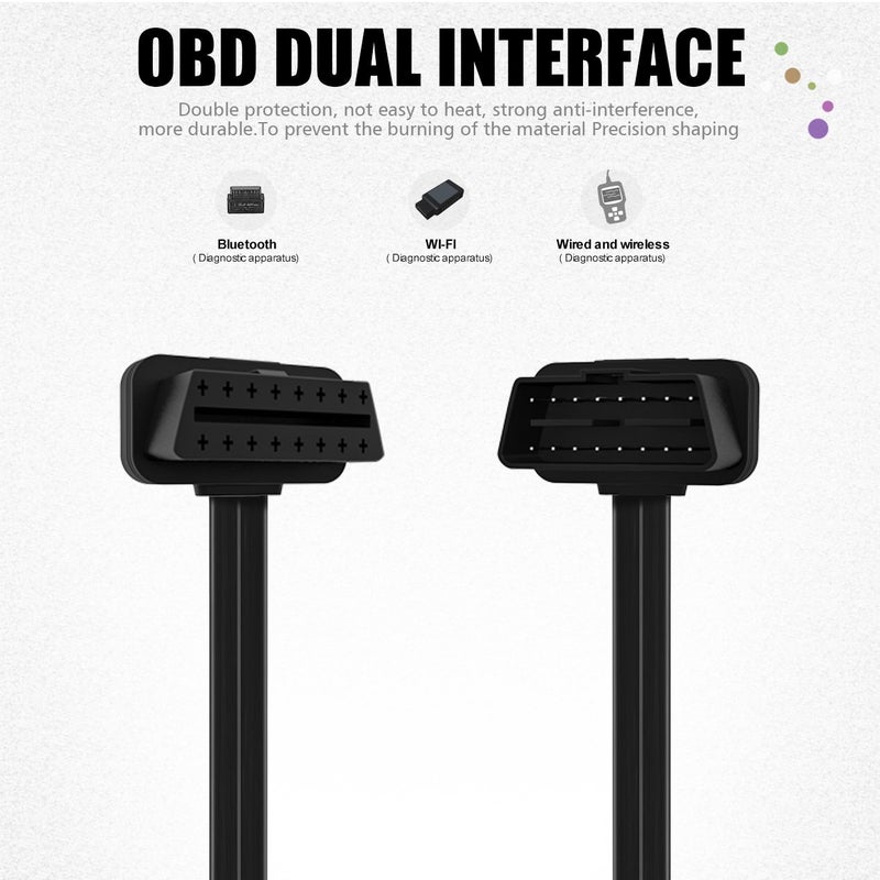 FOXWELL OBD2 Extension Cable for NT201 NT301 NT301Plus and Most OBD2 Scanners, 16Pin Male to Female Extension Convert Cable, 2FT/60CM - Image 3